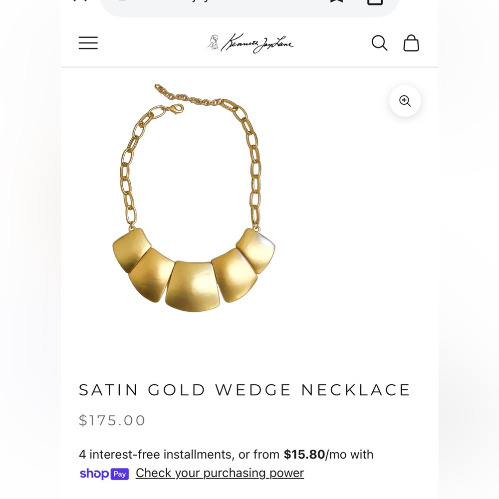 Kenneth Jay Lane  Gold Wedge Necklace